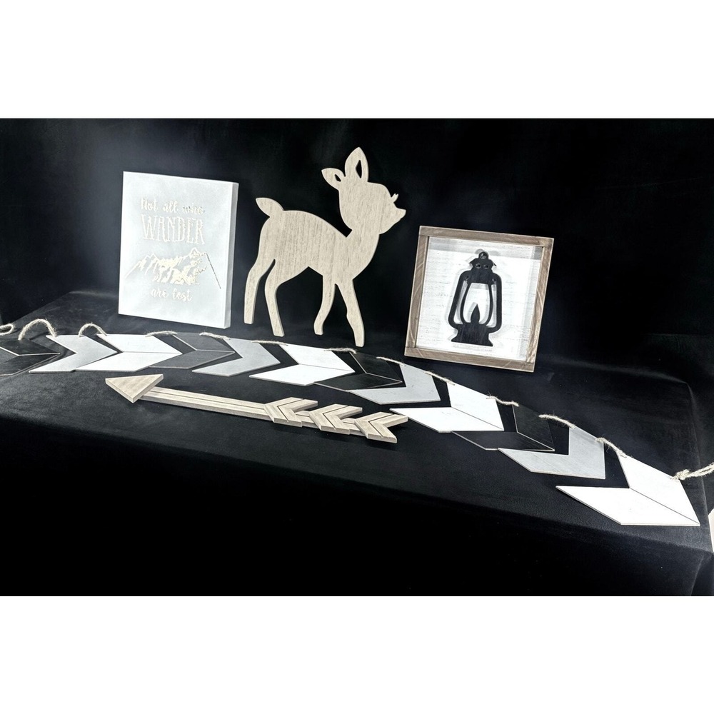 Room Decor Camping or Adventure Wall‎ Decor Lot Deer Arrow Chevrons Lantern Sign